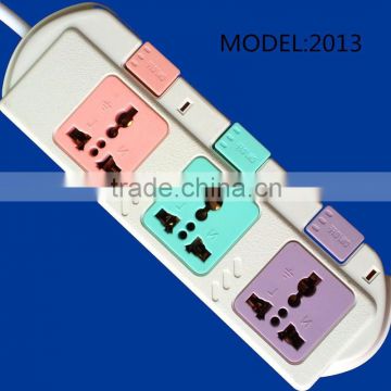 3way power outlet switched electric supply electrical multi socket extension cord