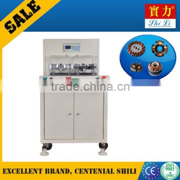 High speed two spindle motor stator winding machine