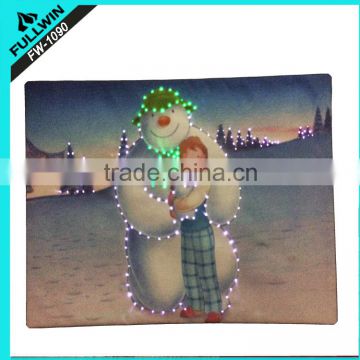 Light up fiber Snowmen wall hanging tapestry for decoration,handmade cheap wall hanging tapestry