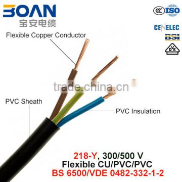 218-Y electric wire 300V flexible Cu/PVC/PVC cable BS EN 50525-2-11