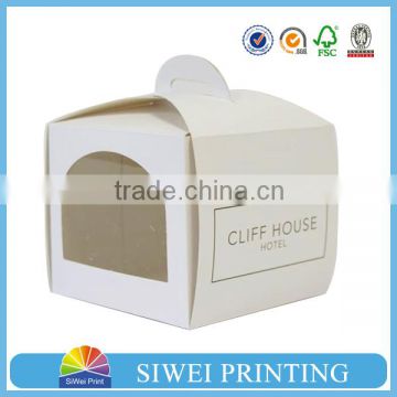 high quality custom healthy material paper cake boxes with window,cake box packaging