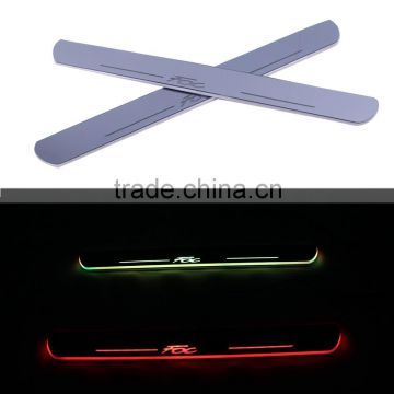 2 Pcs/Set Car LED Colorful Flash Door Sills Moving Scuff Plate Light Panel Front Door For Ford Foucs 3 2012 2013 2014
