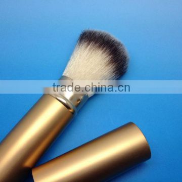 taklon synthetic hair retractable golden cosmetic make up brushes