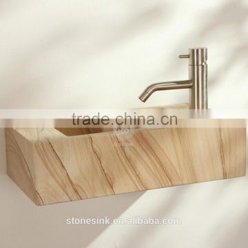 Special design wall-hung marble bathroom trough sink