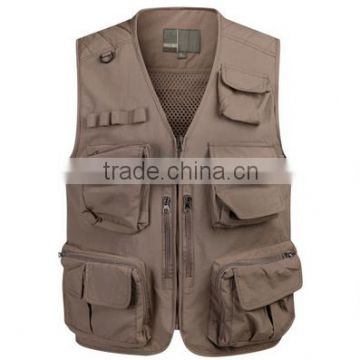 Custom men multi pockets fish vest