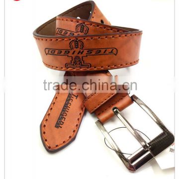 Cheap PU Male Belt With Sew And Printing