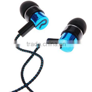 In Ear Earphone Earbuds Stereo Metal Braided Earphones 3.5mm Standard