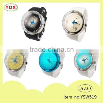 2015 New design durable promotional round silicone wrist watch                        
                                                Quality Choice