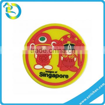 Wholesale customized embossed 3D relief logo soft eco-friendly soft pvc rubber cup coaster