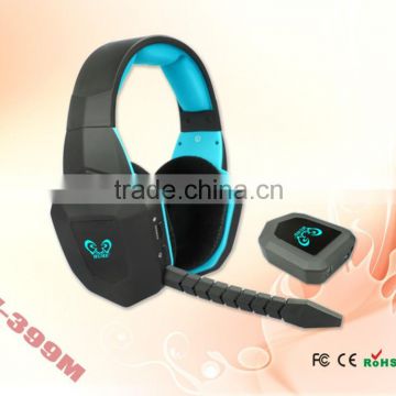 alibaba express 2.4G wireless gaming headset with led logo lighting earlaps