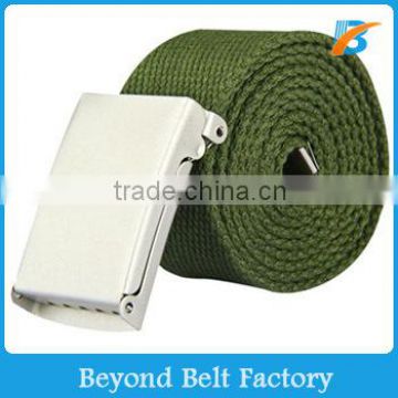 Beyond Women's Olive Solid Color Polyester Woven Canvas Belt