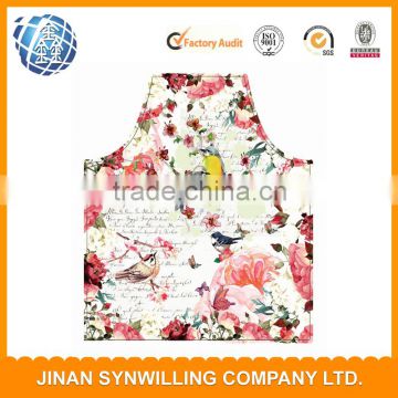 new design bird and flower garden apron kitchen apron