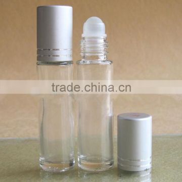 China cosmetic glass roll on bottle with plastic roll on ball for 10ml perfume bottle