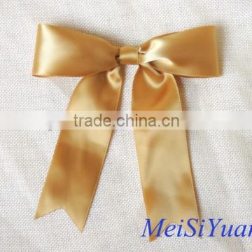 Golden Ribbon Bow with Luster Surface for Christmas Tree