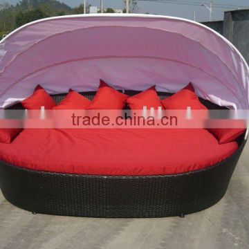 modern unique design round rattan lounge bed