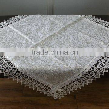lace edge giltter thread table cloth
