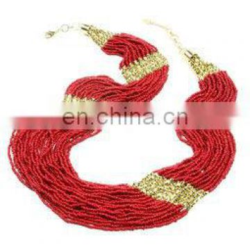 multi strand seed beads fashion necklace