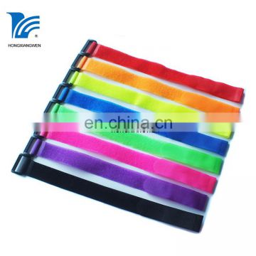 plastic flexible colorful hook and loop fasteners with buckle