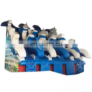 Wholesale Inflatable Bouncer Blue Wave Dolphin Water Slide For Pool