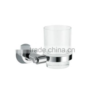 Wall Mounted Bathroom Single Glass Cup With Metal Holder
