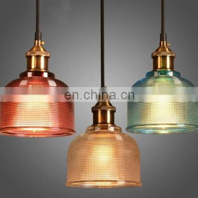 Retro European Colorful Glass Pendant Light Antique Decorative Hanging Lamp