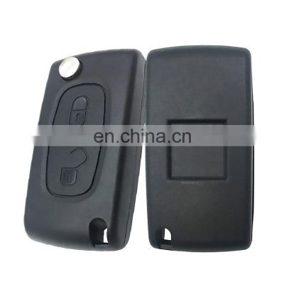 2 Button Flip Remote Control Car Smart Key Shell Case Fob For Peugeot 207 307 CE0536 Auto