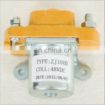 Popular Double 48V Coil Voltage 100A Contactor Circuit Current DC Contactor ZJ100D