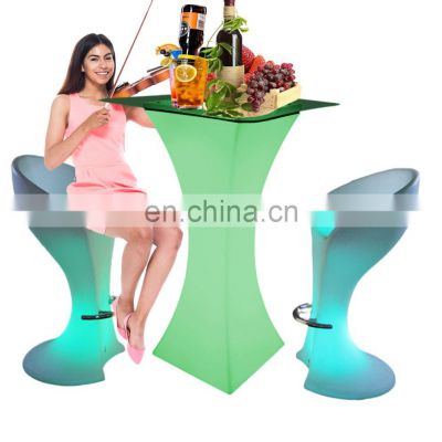 hotel cocktail chairs and tables /light up bar table Illuminated decoraciones para eventos/Glowing Led Cocktail Table Furniture