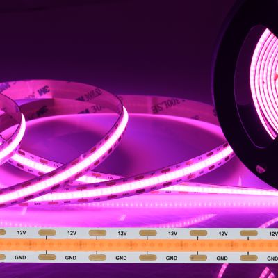Flexible COB LED Strip Light Dv12v 420leds/m Color Pink