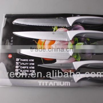 2014 Yangjiang LIVEON 5pcs Black Titanium Boned Cutlery Set