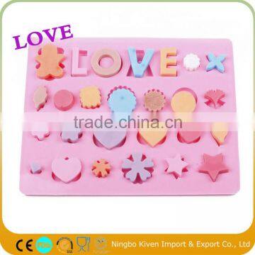 Silicone Ice Pop Mold With Love Letters/Silicone Custom Ice Cube Tray