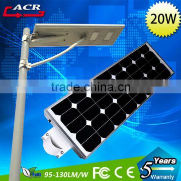 Compact All In One Solar Street Light All In One Solar Garden Light With Pir Motion Sensor 20W