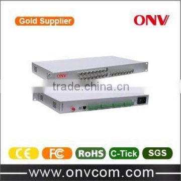 24CH Video Fiber Optic Transceiver with 1CH Reverse Data/Audio/Ethernet