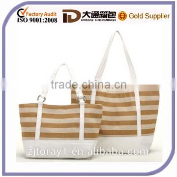 Large Plain Women Out Travel Straw Weave Shopping Bag