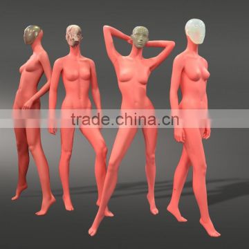 New Design Red Color Head Replaceable Female Mannequin