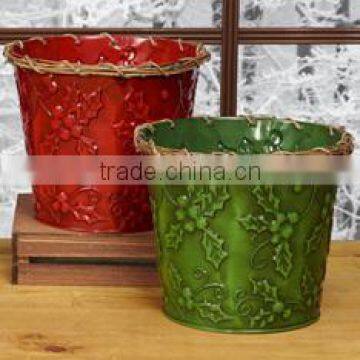 high quality popular round christmas metal pot