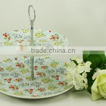Fine quality 3 tier porcelain hanging cake stand