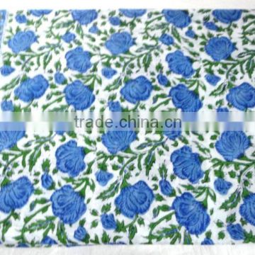 RTHCF-24 Flowers Leafs Beautiful 100% Export Quality fabric Wooden block printed cotton Traditional manufacturer Suppliers
