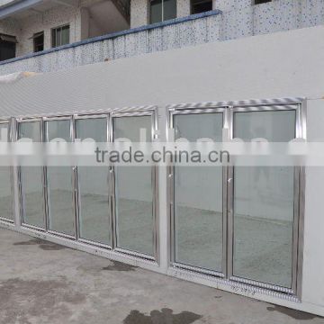 glass door display cold storage room for supermarket