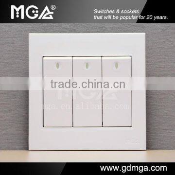 16A 3 gang 2 control household electric switch