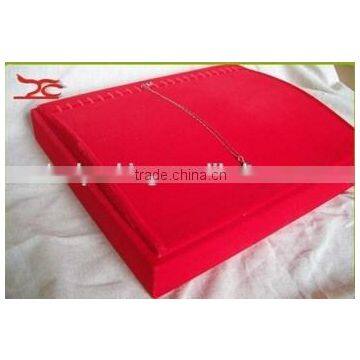 Red velvet high end necklace boxes with zipper of made in china
