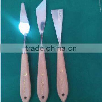 3 pieces set stainless steel blade wooden handle painting palette knife