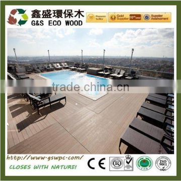 High quality solid wpc decking outside swimming pool waterproof wpc flooring