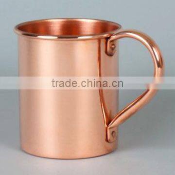 BPA FREE SMOOTH MOSCOW MULE FULLY COPPER STRAIGHT MUG WITH RIVETED, FDA APPROVED PURE COPPER MUG