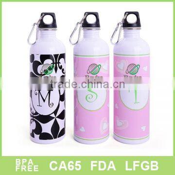 600ml alumnium sport water bottle with heattransfer printing