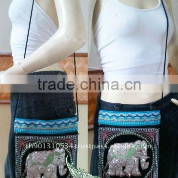 Thai Elephant Cotton HMONG Hill Tribe Shoulder Bag Cross Body Bag EB-L