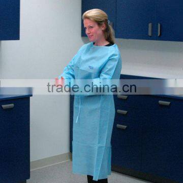 High quality disposable non woven pp isolation hospital gown