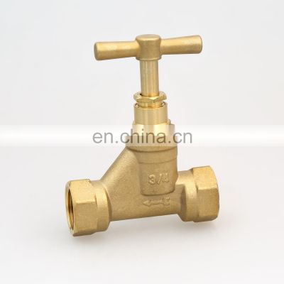 3/4 Factory making high quality brass stop valve female thread  water stop valve stopcock
