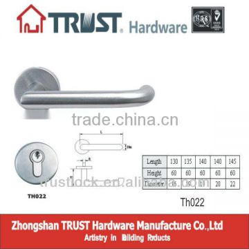 TH022:304 Stainless Steel Hollow fashion door handle with Escutcheon