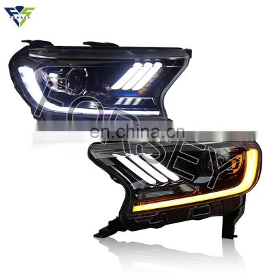 Led auto car lights for F-ord Ranger headlight 2015-2020 mustang style headlamp